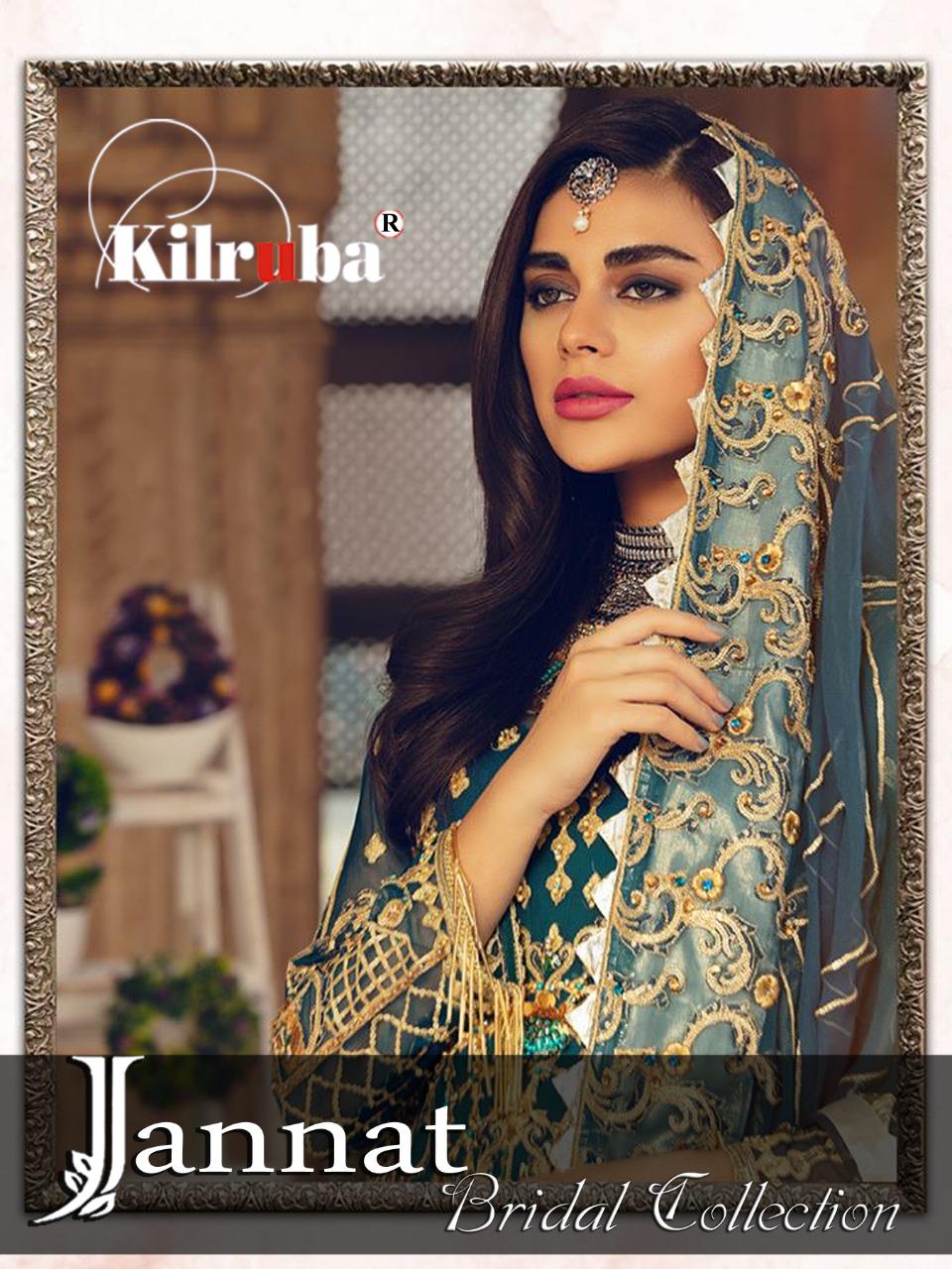 KILRUBA JANNAT BRIDAL COLLECTION GEORGETTE HEAVY EMBROIDERY WORK DESIGNER PAKISTANI SUITA CONCEPT