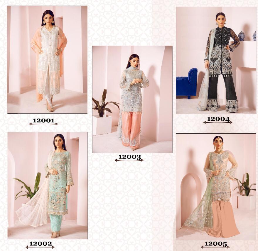 KILRUBA JANNAT FREESIA GEORGETTE NET PAKISTANI DRESS MATERIALS