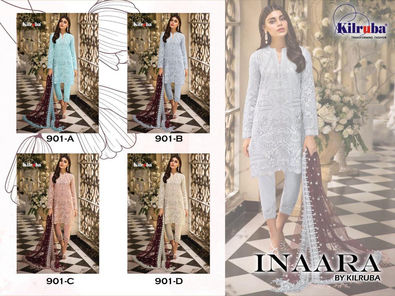 KILRUBA PRESENT INAARA 901 COLOURS NET WITH EMBROIDERY HEAVY LOOK SALWAR SUIT