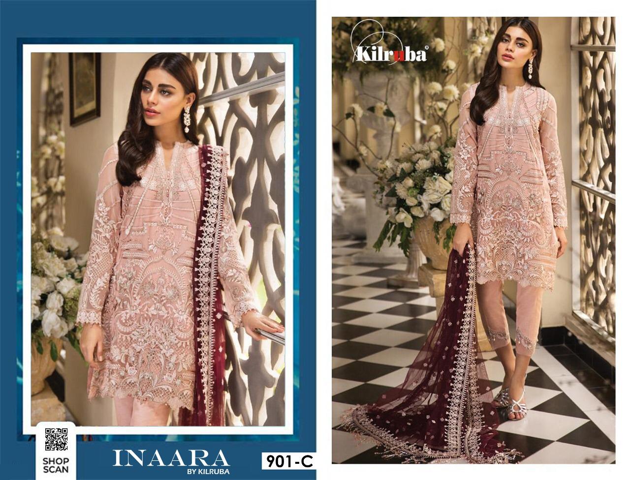 KILRUBA PRESENT INAARA 901 COLOURS NET WITH EMBROIDERY HEAVY LOOK SALWAR SUIT