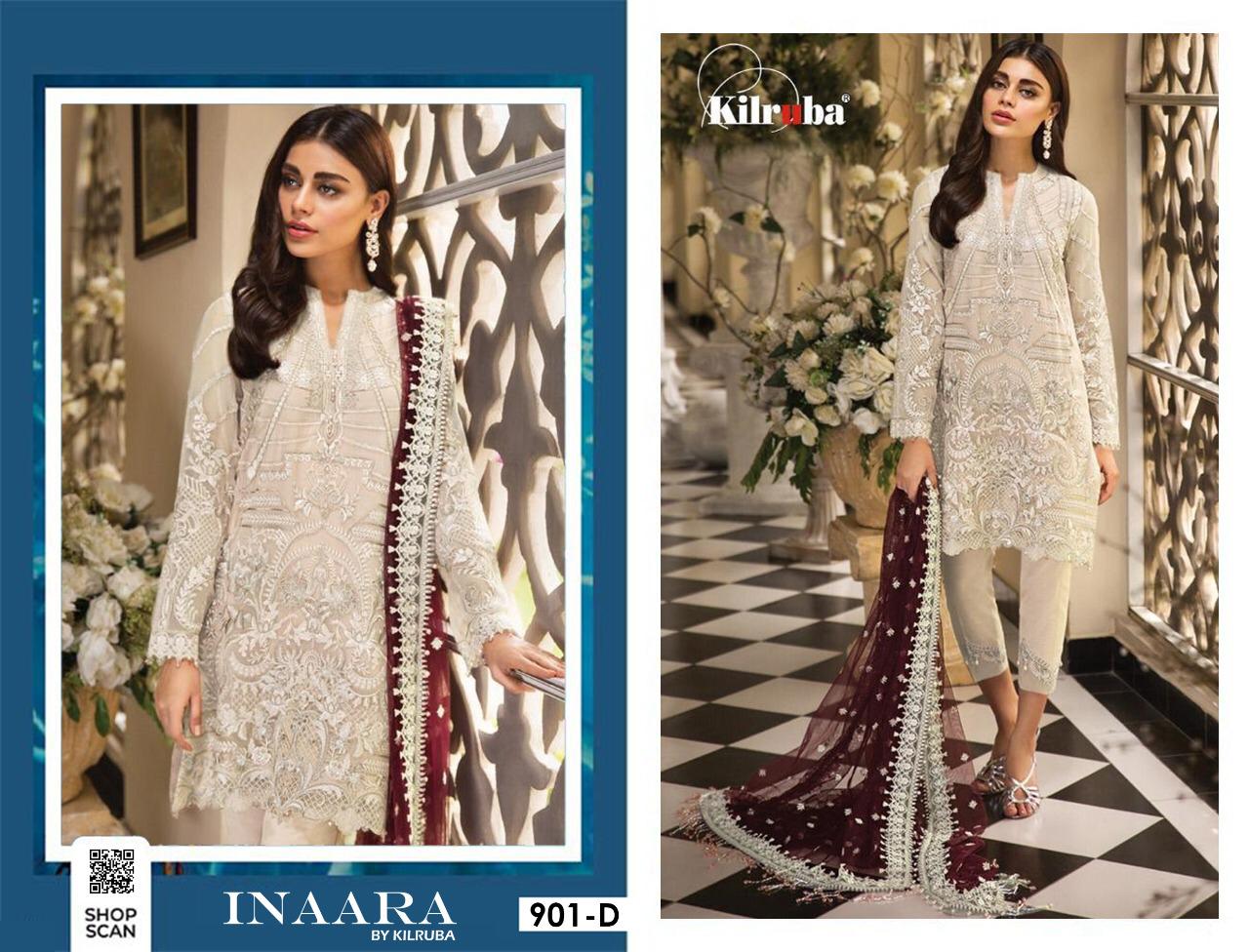 KILRUBA PRESENT INAARA 901 COLOURS NET WITH EMBROIDERY HEAVY LOOK SALWAR SUIT