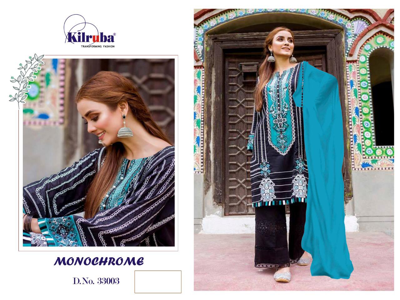 KILRUBA PRESENT MONOCHROME CAMBRIC COTTON EMBROIDERY BLACK COLOUR SPECIAL SUITS