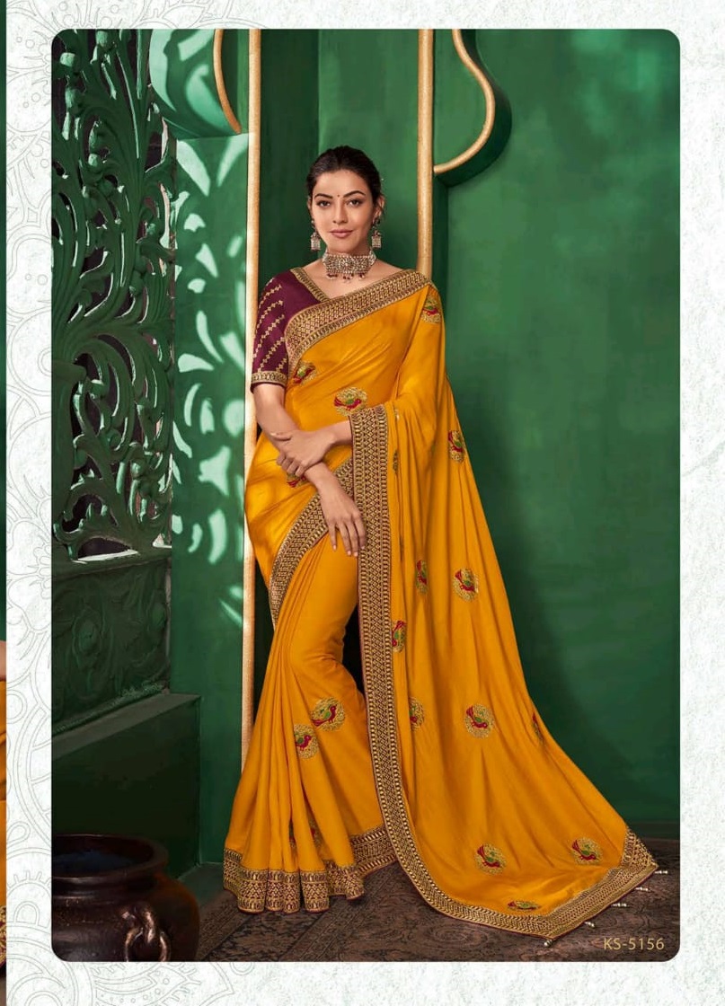 KIMORA FASHION PRESENTS KAJAL VOL 8 5151-5161 SERIES FANCY HEAVY DESIGNER SAREE WHOLESALER