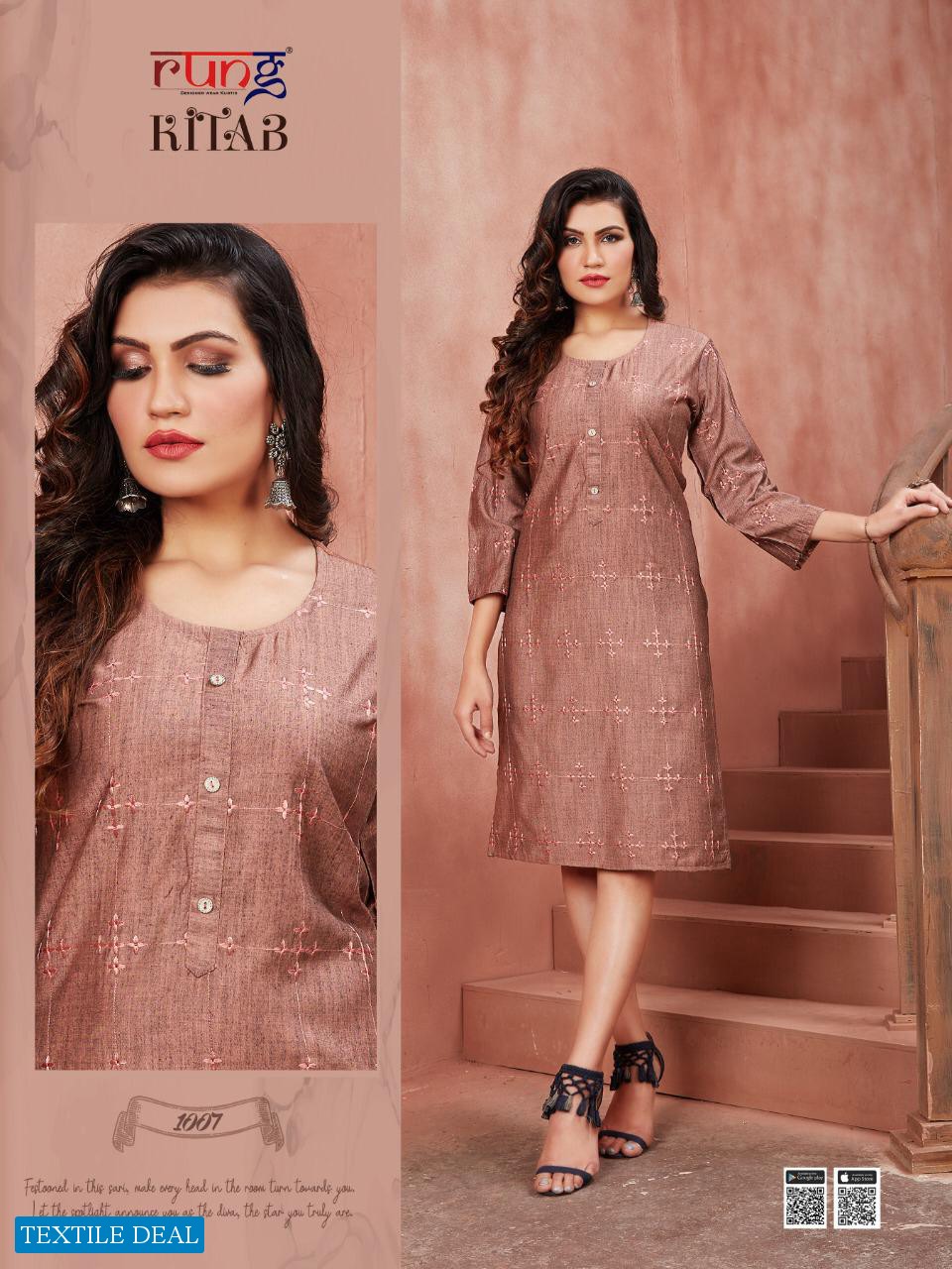 KITAB BY RUNG SILK RAYON SIMPLE LADIES KURTI COLLECTION