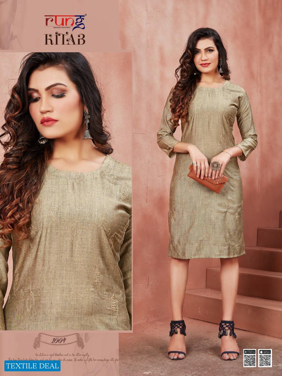 KITAB BY RUNG SILK RAYON SIMPLE LADIES KURTI COLLECTION