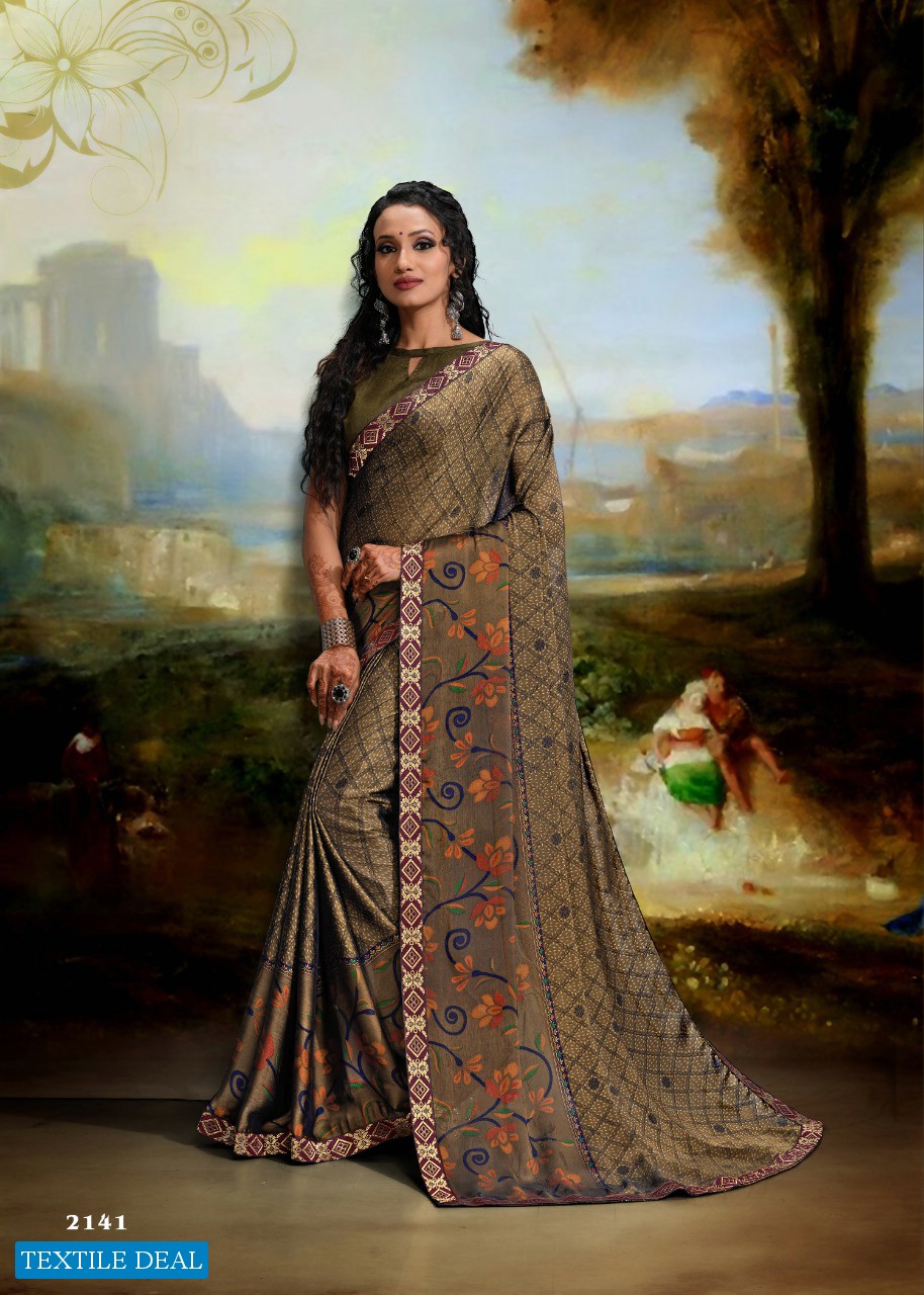 KOADS TWIST OF FASHION BLACK RANGOLI PRINT BORDER SARIS WHOLESALER