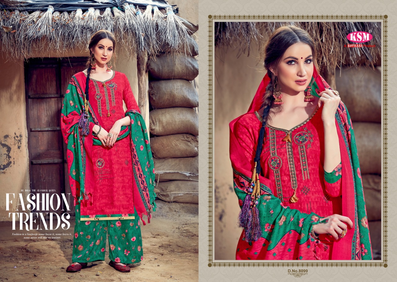 KSM Panjabi Queen Wholesale Pashmina Patiyala Dress Material