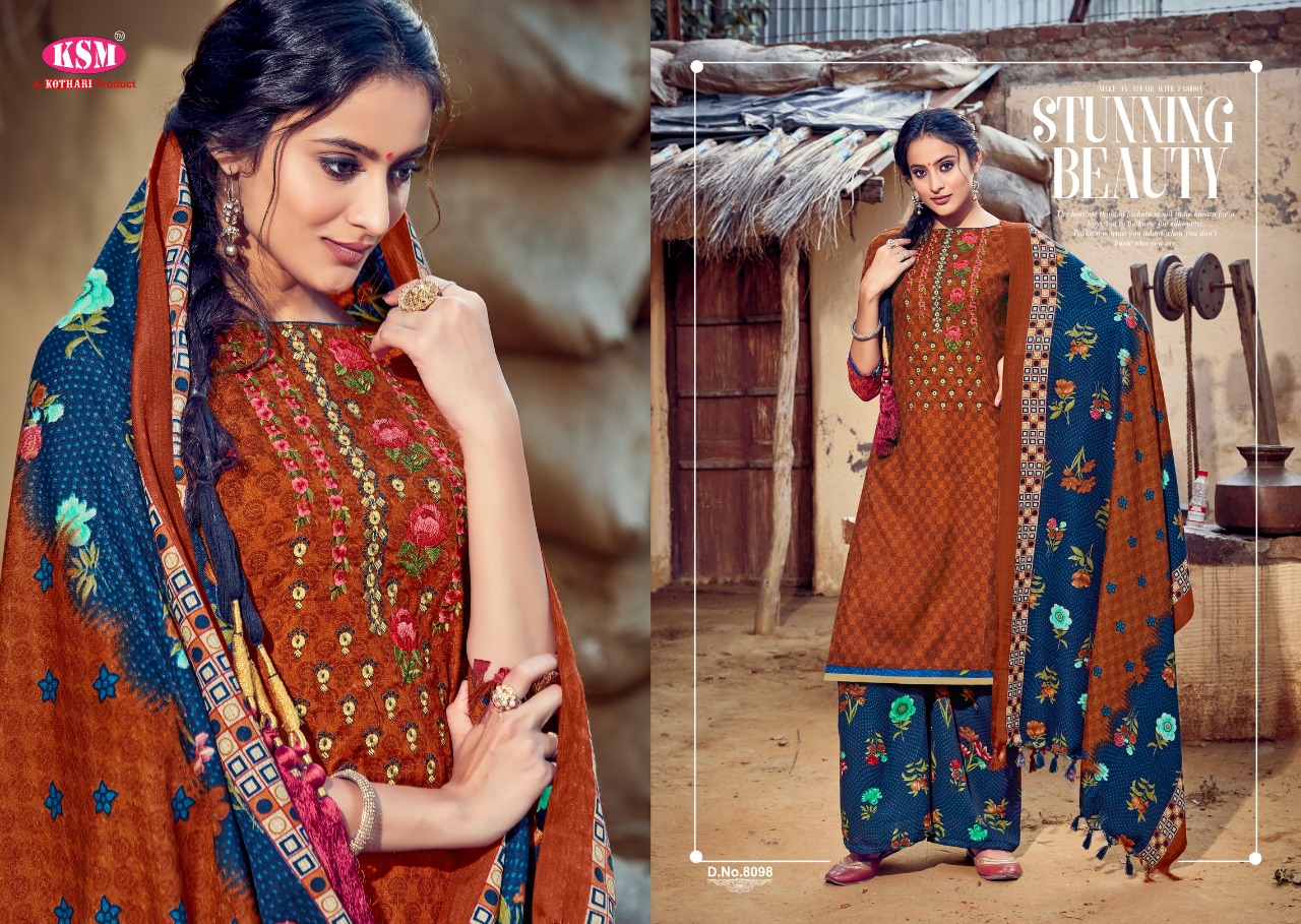 KSM Panjabi Queen Wholesale Pashmina Patiyala Dress Material
