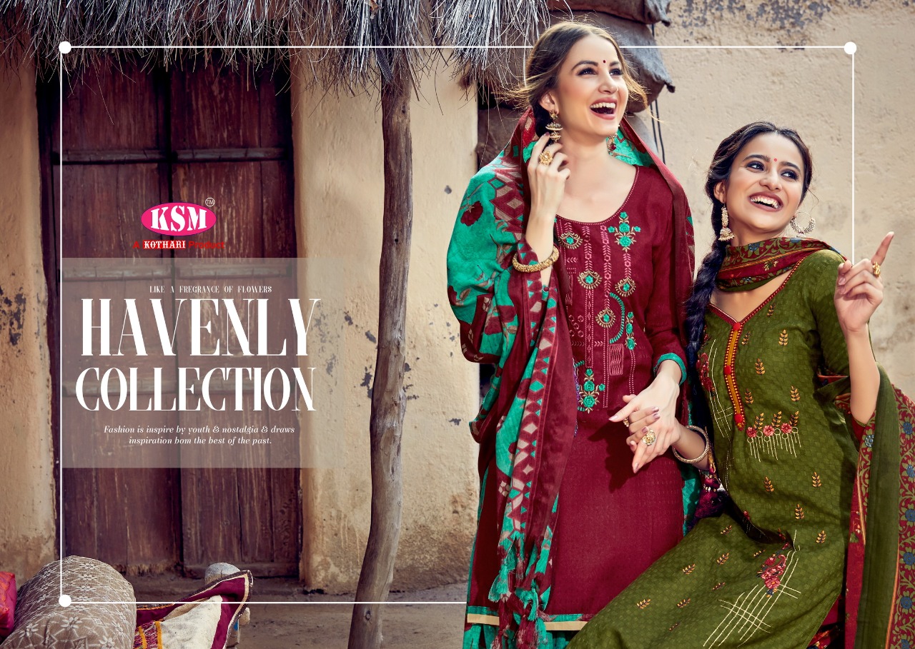 KSM Panjabi Queen Wholesale Pashmina Patiyala Dress Material