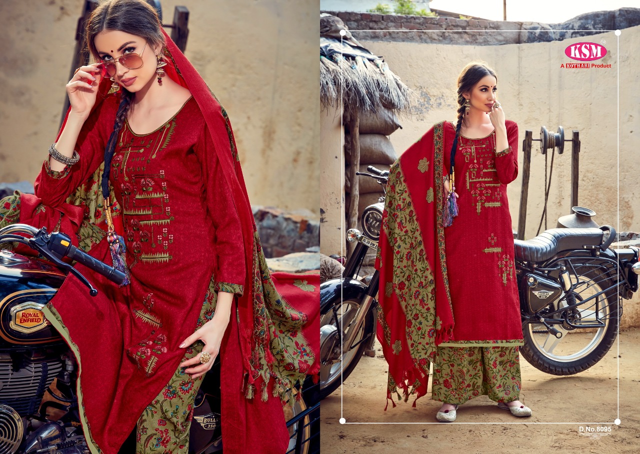 KSM Panjabi Queen Wholesale Pashmina Patiyala Dress Material