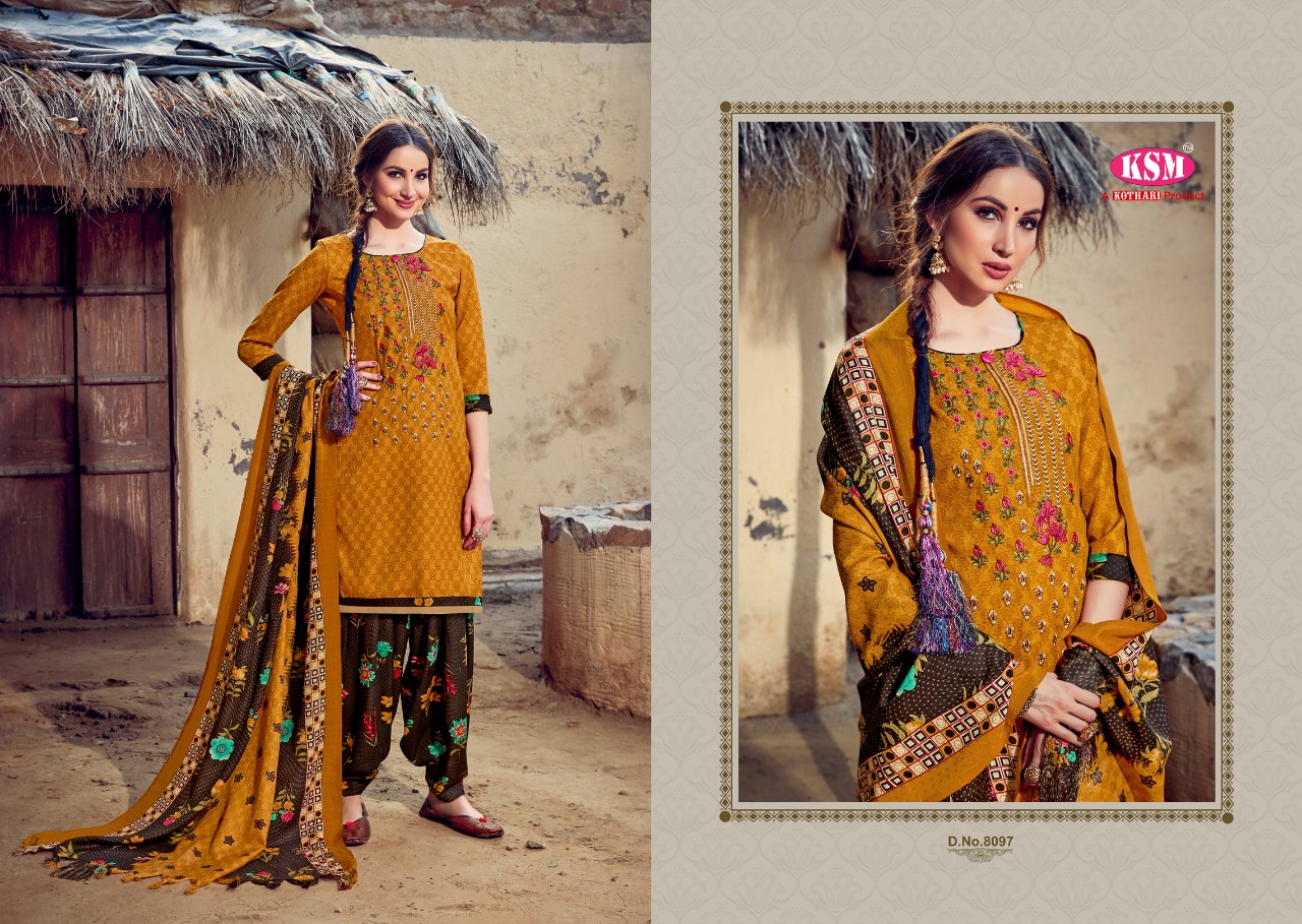 KSM Panjabi Queen Wholesale Pashmina Patiyala Dress Material