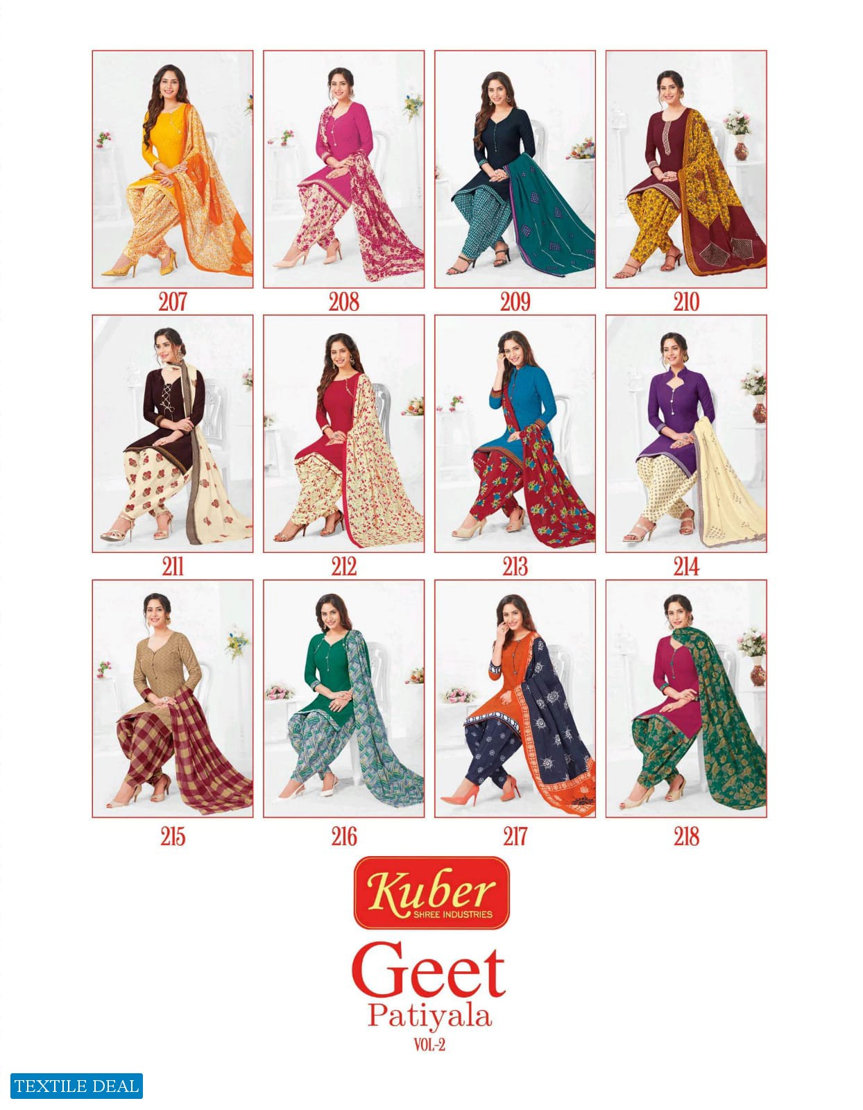 KUBER GEET PATIYALA VOL 2 COTTON UNSTITCHED LADIES DRESS CATALOG BY BAALAR