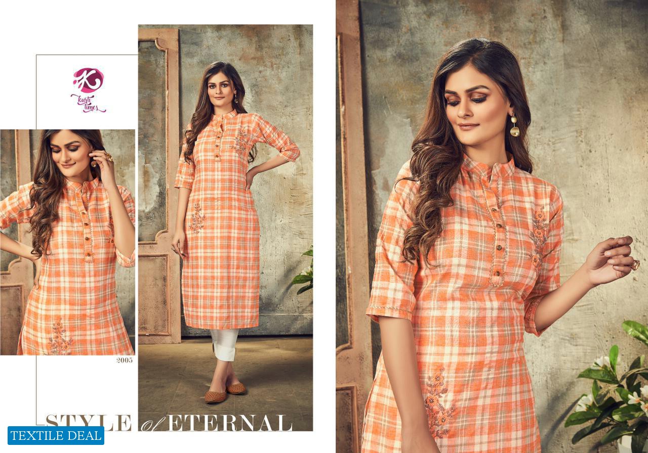 KURTI TIMES AAYNA COTTON HANDWORK SIMPLE LADIES KURTIS