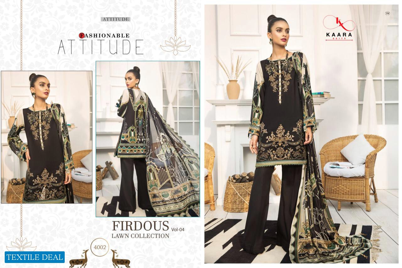 Kaara Firdous Vol-4 Wholesale Pakistani Lawn Collection