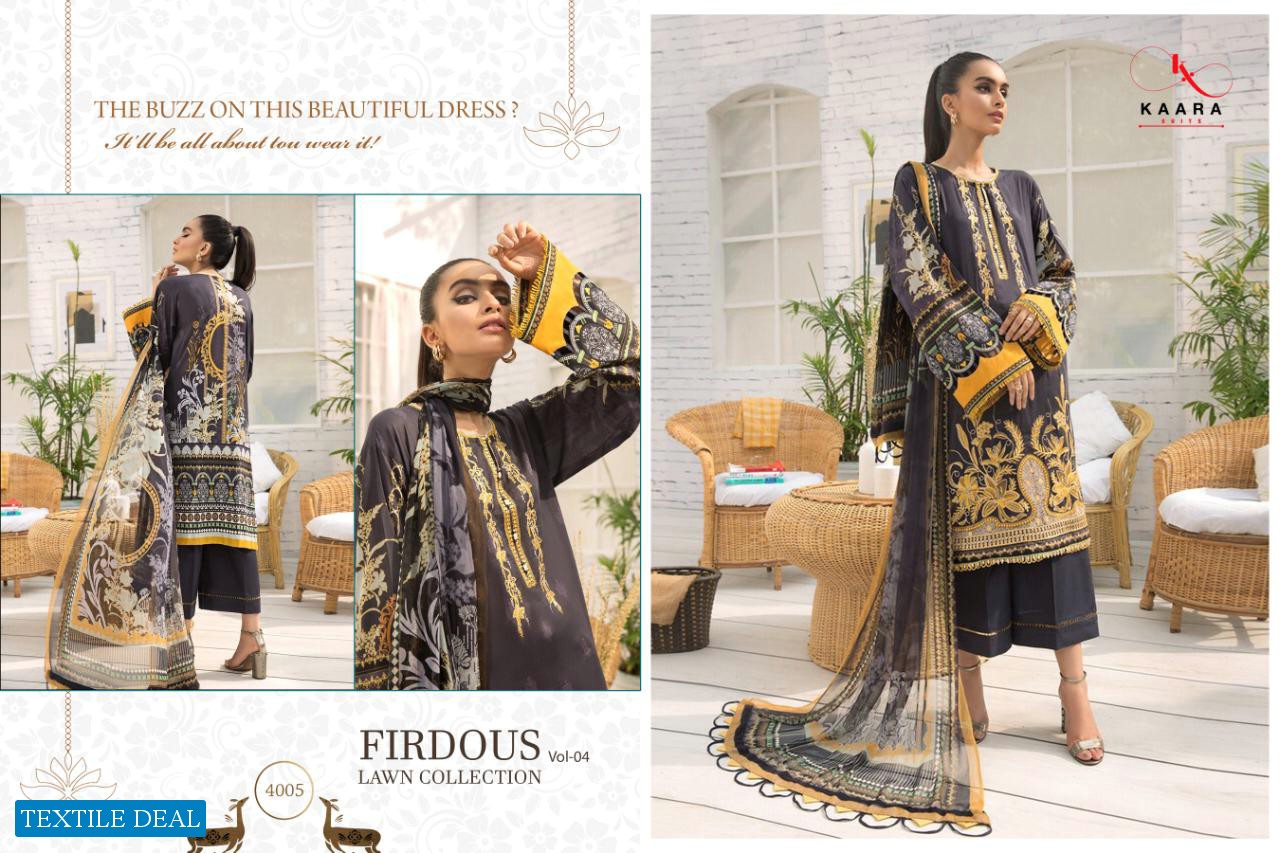 Kaara Firdous Vol-4 Wholesale Pakistani Lawn Collection