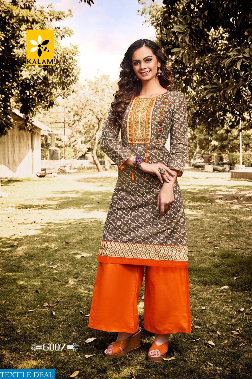 Kalam Tapas Wholesale Ready Made Kurti With Plazzo