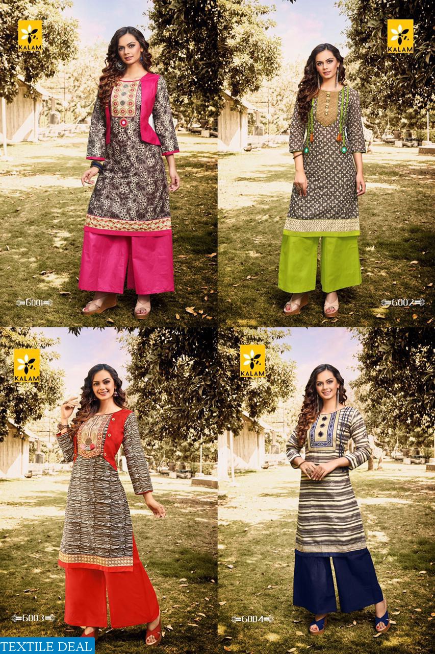 Kalam Tapas Wholesale Ready Made Kurti With Plazzo