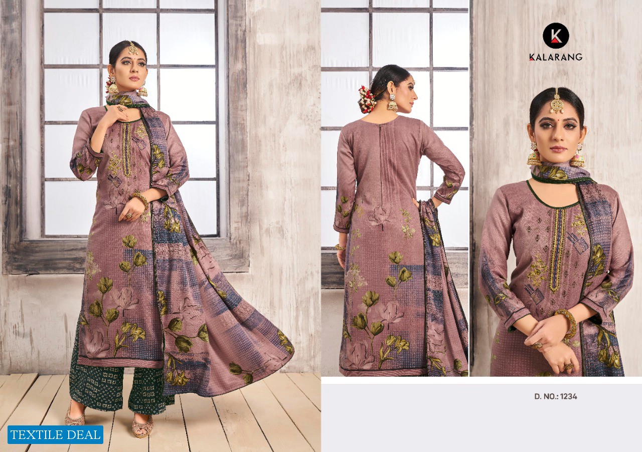 Kalarang Gulzar Wholesale Pashmina printed Dress Material