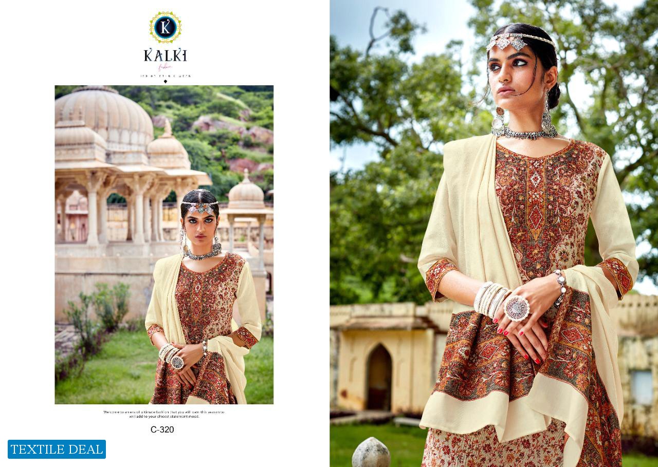 Kalki Gulmohar Vol-2 Pure Handloom Weaving Pashmina Dress Material Winter