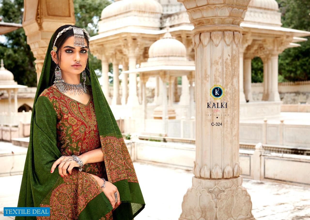 Kalki Gulmohar Vol-2 Pure Handloom Weaving Pashmina Dress Material Winter