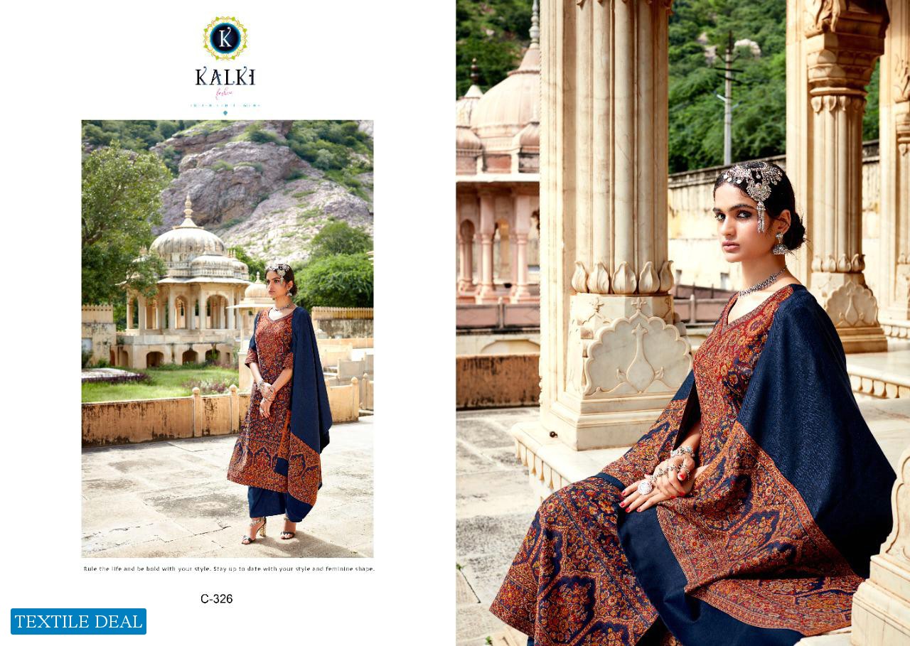 Kalki Gulmohar Vol-2 Pure Handloom Weaving Pashmina Dress Material Winter