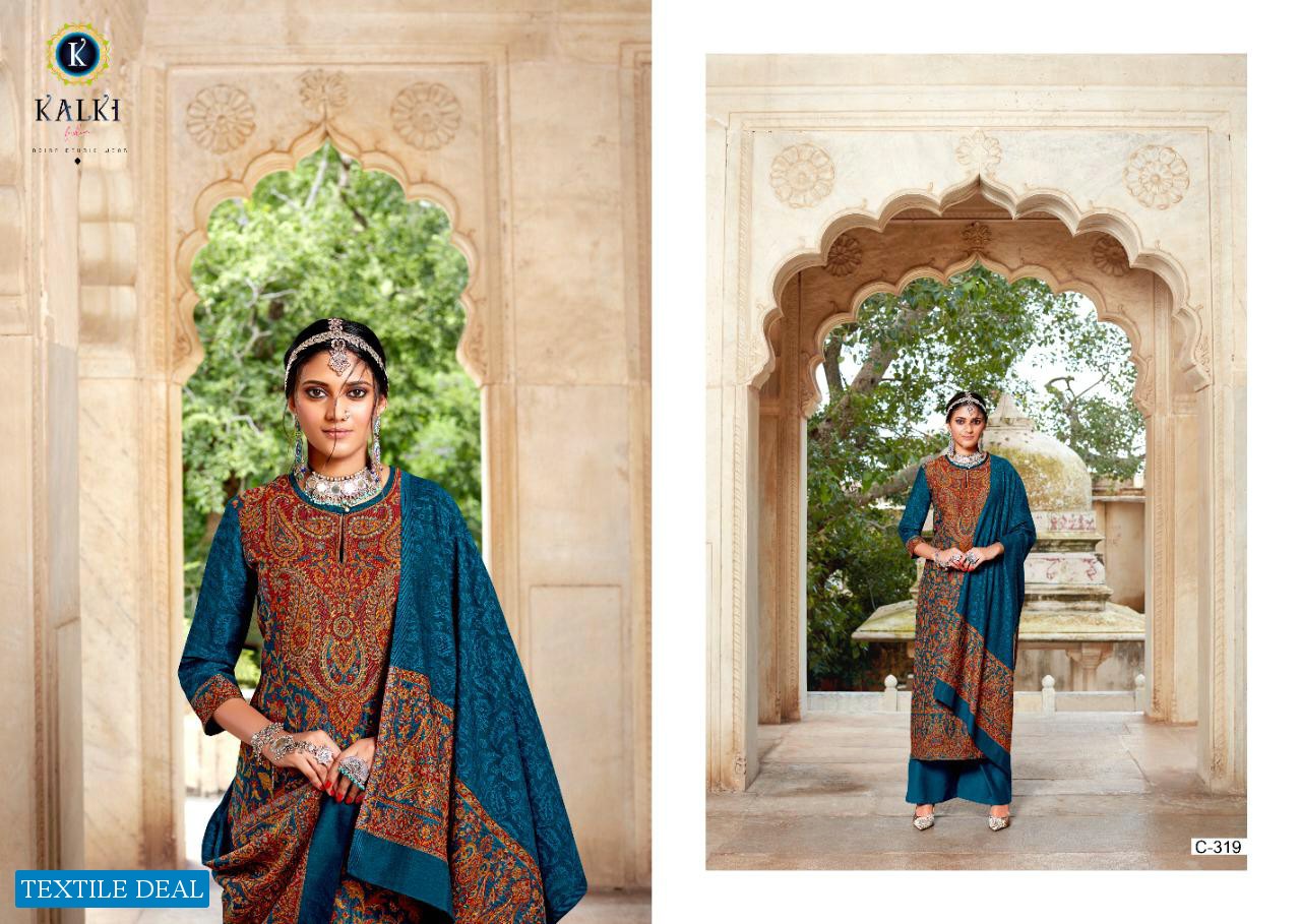 Kalki Gulmohar Vol-2 Pure Handloom Weaving Pashmina Dress Material Winter