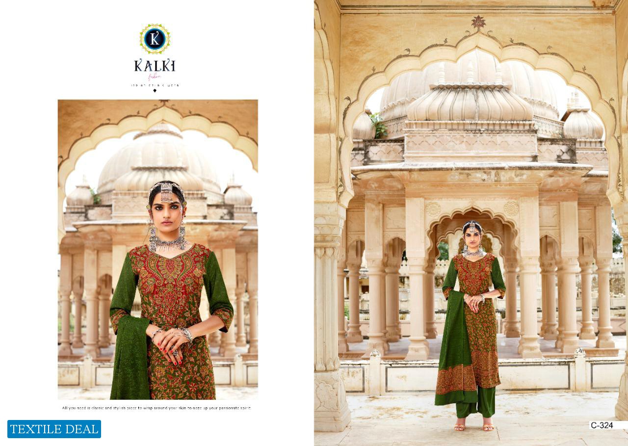 Kalki Gulmohar Vol-2 Pure Handloom Weaving Pashmina Dress Material Winter