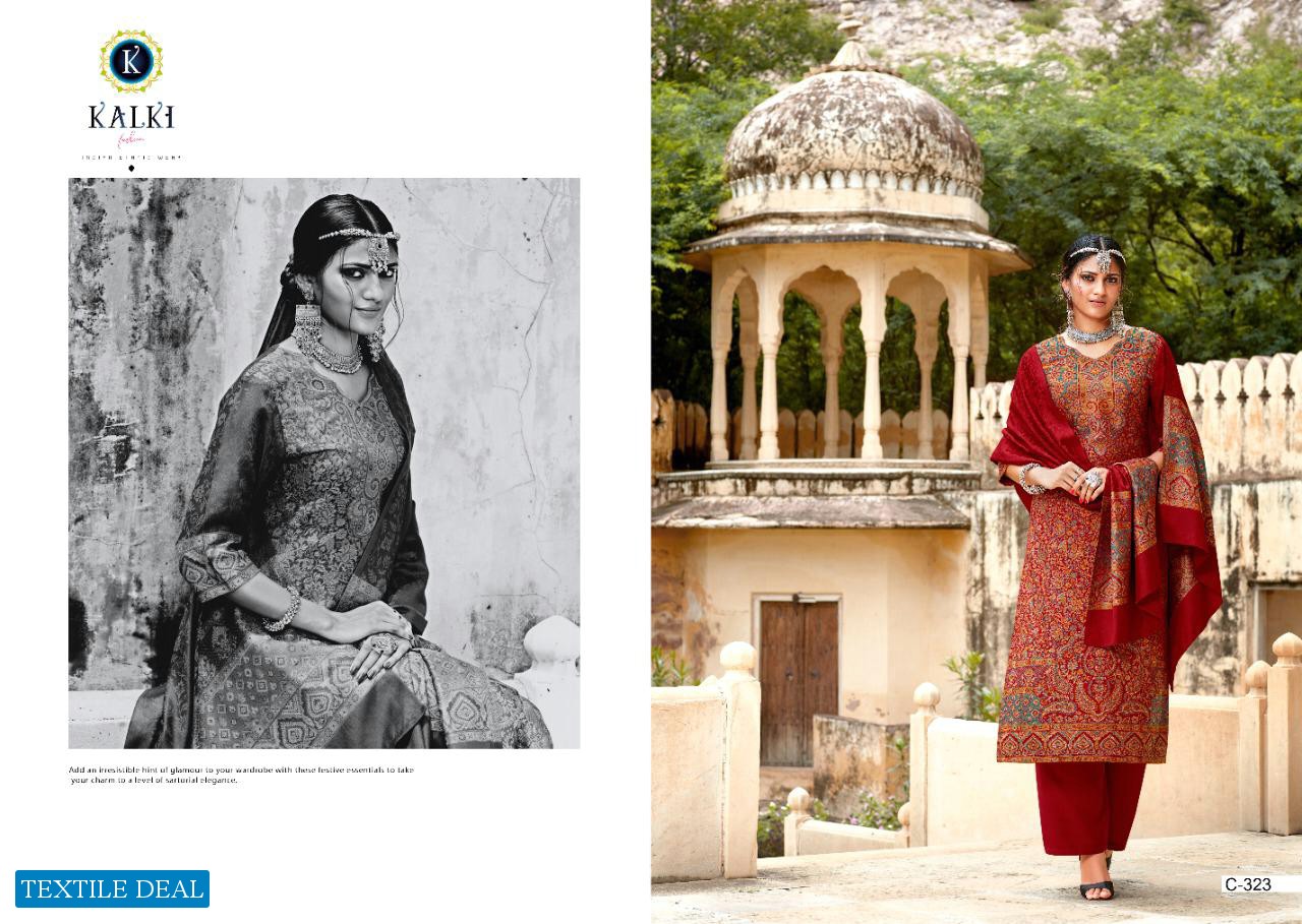 Kalki Gulmohar Vol-2 Pure Handloom Weaving Pashmina Dress Material Winter