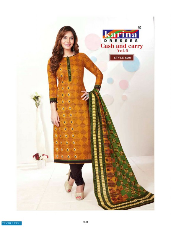 Karina Cash And Carry Vol-6 Wholesale printed Dress Material