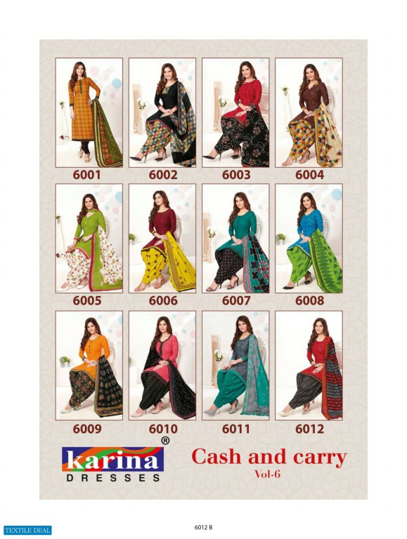 Karina Cash And Carry Vol-6 Wholesale printed Dress Material