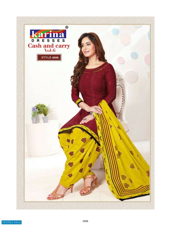 Karina Cash And Carry Vol-6 Wholesale printed Dress Material