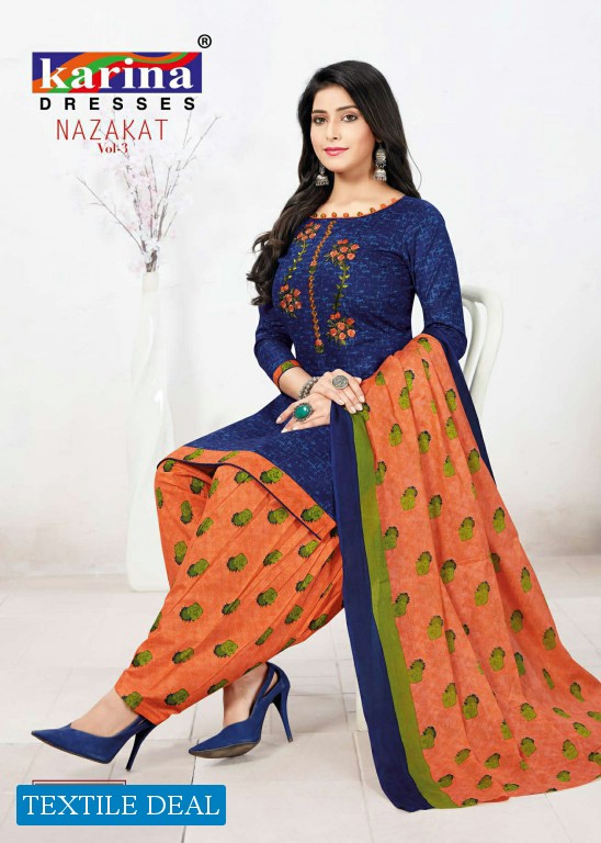 Karina Nazakat Vol-3 Wholesale Printed Dress Material