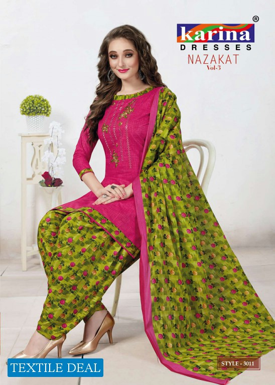 Karina Nazakat Vol-3 Wholesale Printed Dress Material