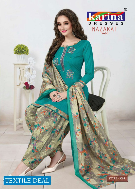 Karina Nazakat Vol-3 Wholesale Printed Dress Material