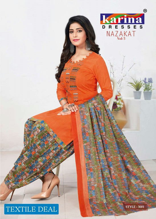Karina Nazakat Vol-3 Wholesale Printed Dress Material