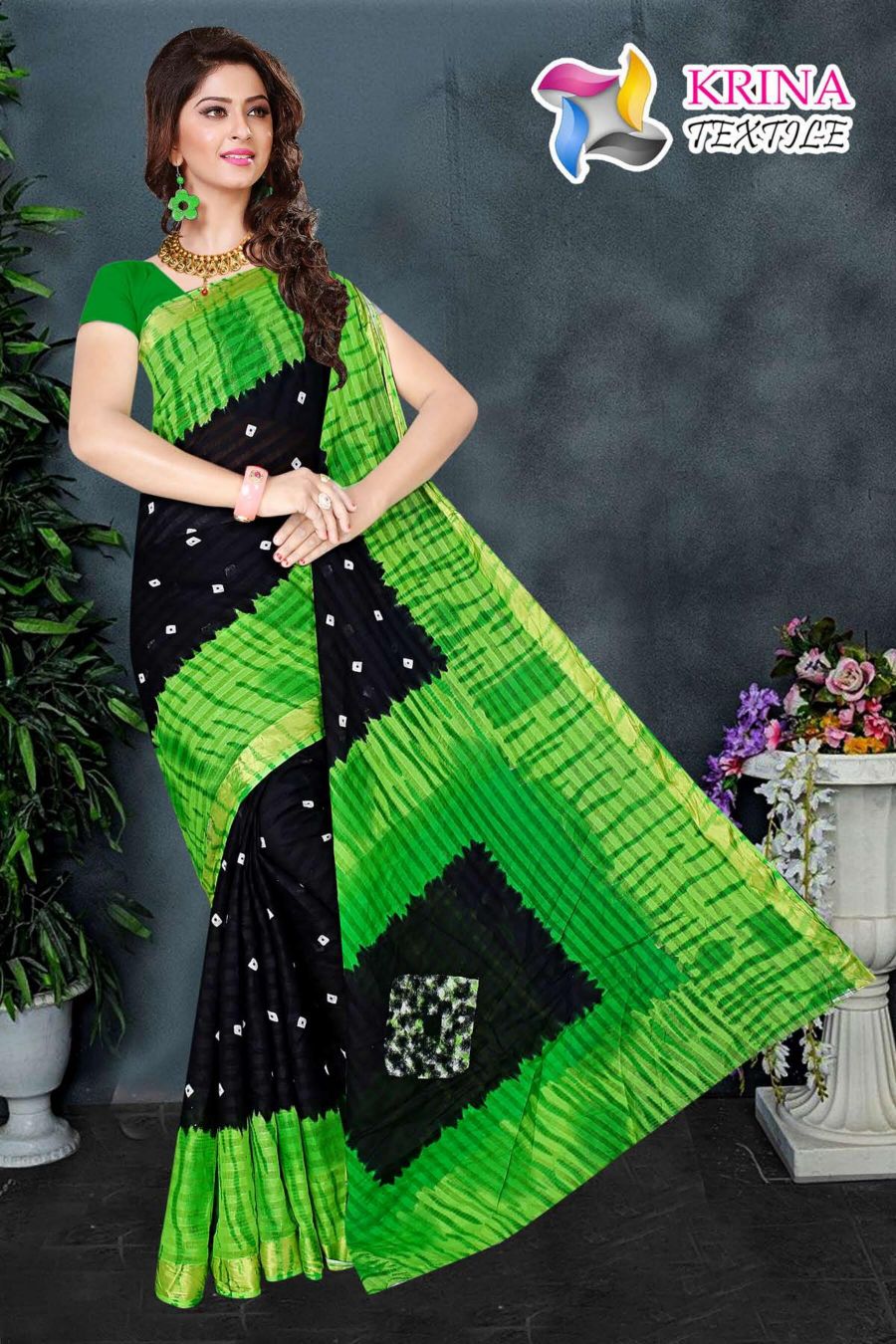 Karina Textile Shibori Wholesale Printed Indian Sarees