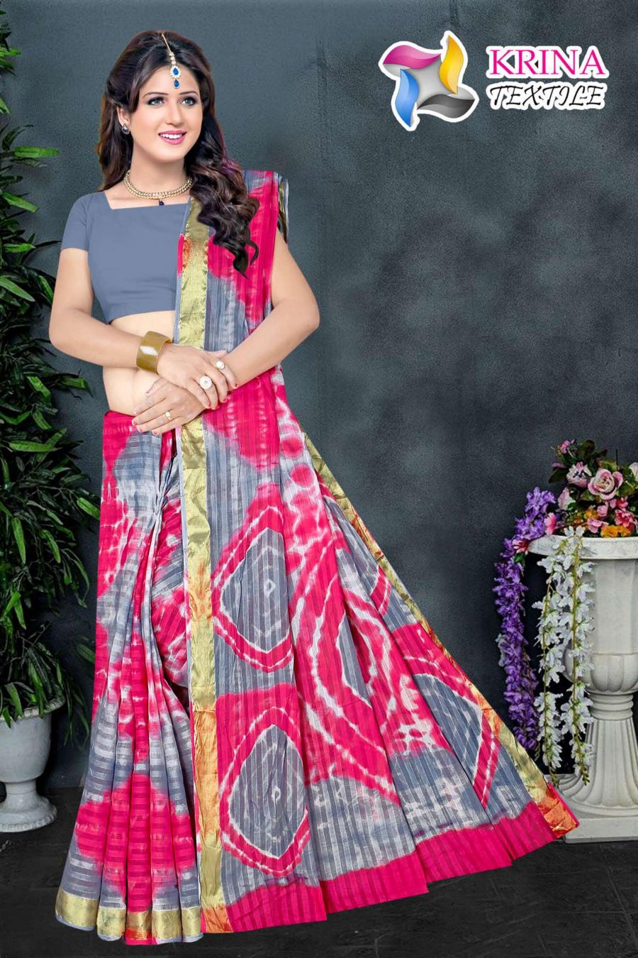 Karina Textile Shibori Wholesale Printed Indian Sarees