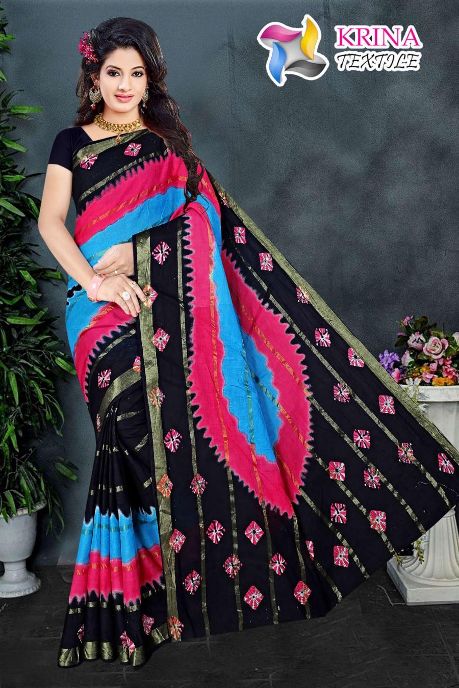 Karina Textile Shibori Wholesale Printed Indian Sarees