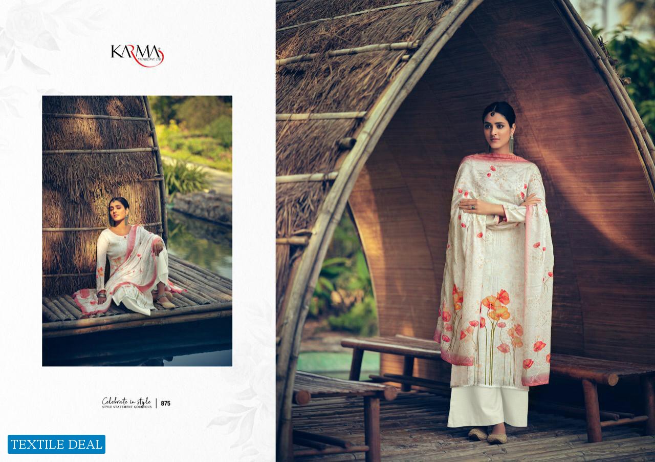 Karma Riwaaz 873 Series Wholesale Maslin Embroidered Dress