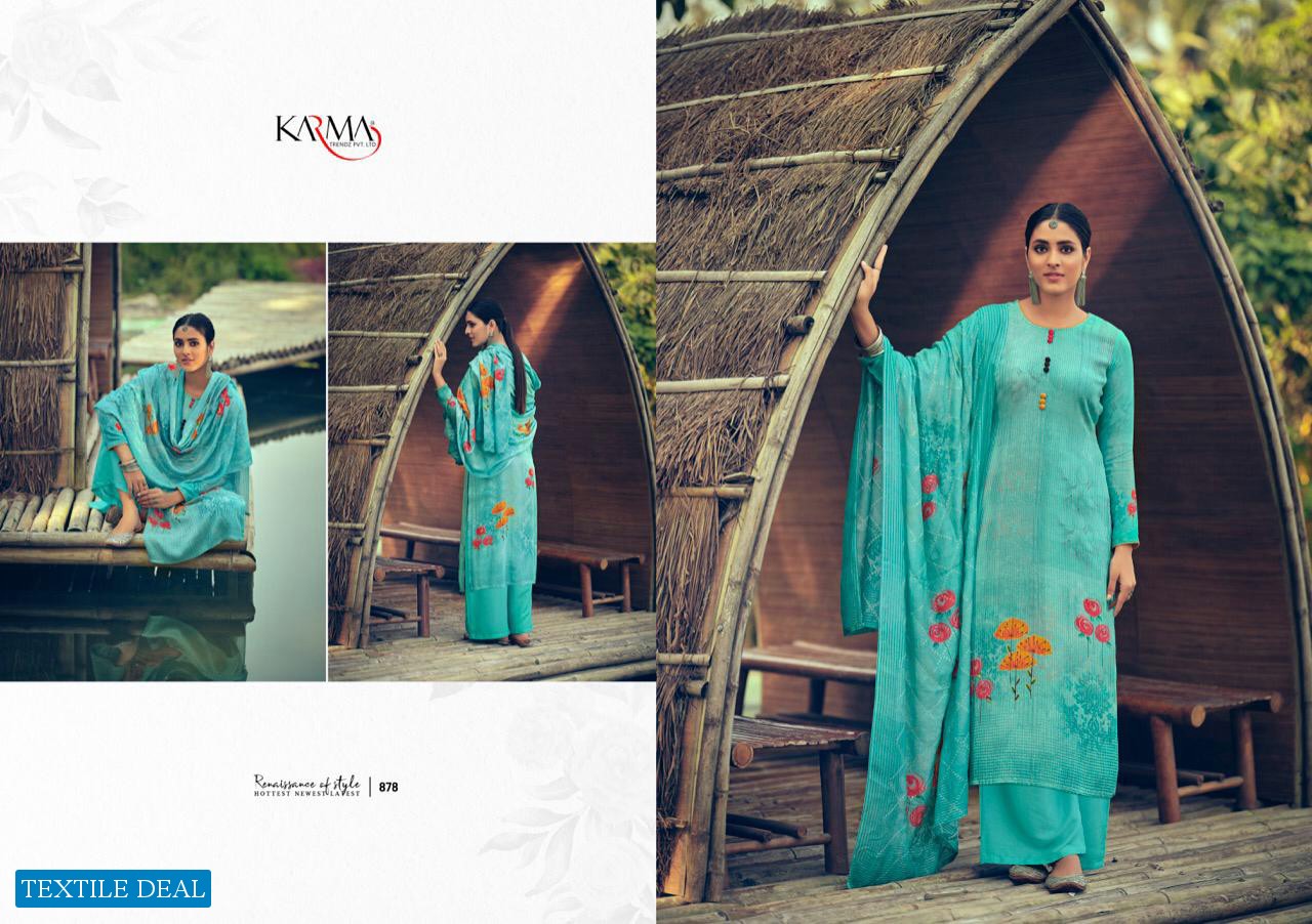 Karma Riwaaz 873 Series Wholesale Maslin Embroidered Dress