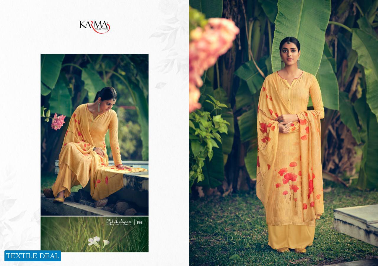 Karma Riwaaz 873 Series Wholesale Maslin Embroidered Dress