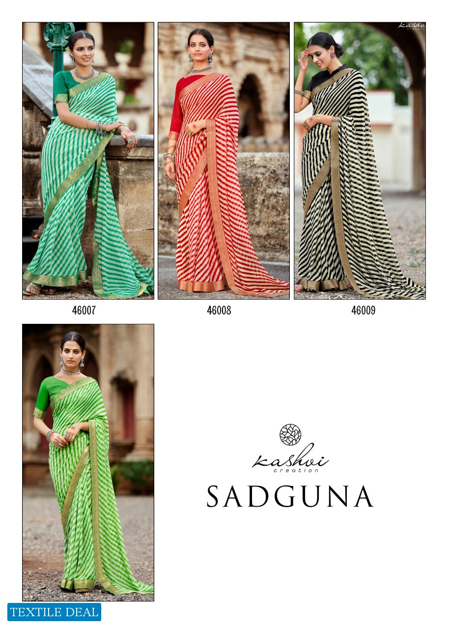 Kashvi Sadguna Wholesale Georgette Indian Saree Blouse