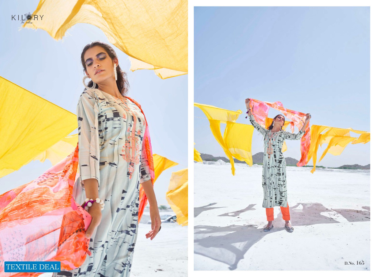 Kilory Ensemble Wholesale Pure Cambric Fabrics Embroidery Work Dress