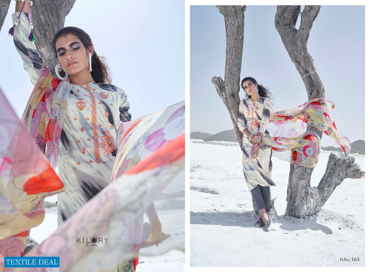 Kilory Ensemble Wholesale Pure Cambric Fabrics Embroidery Work Dress