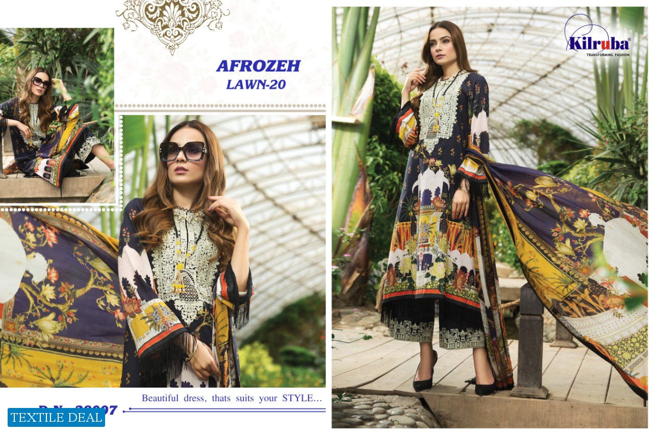 Kilruba Afrozeh Lawn-20 Wholesale Pakistani Concept Dress Material
