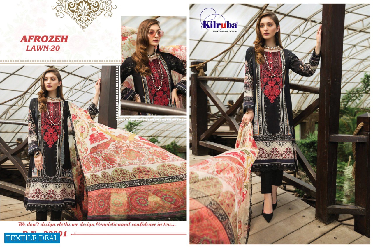 Kilruba Afrozeh Lawn-20 Wholesale Pakistani Concept Dress Material