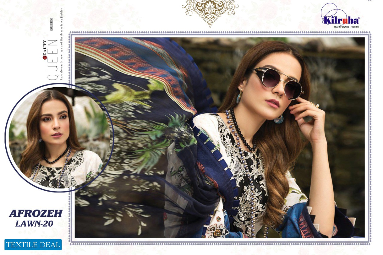 Kilruba Afrozeh Lawn-20 Wholesale Pakistani Concept Dress Material
