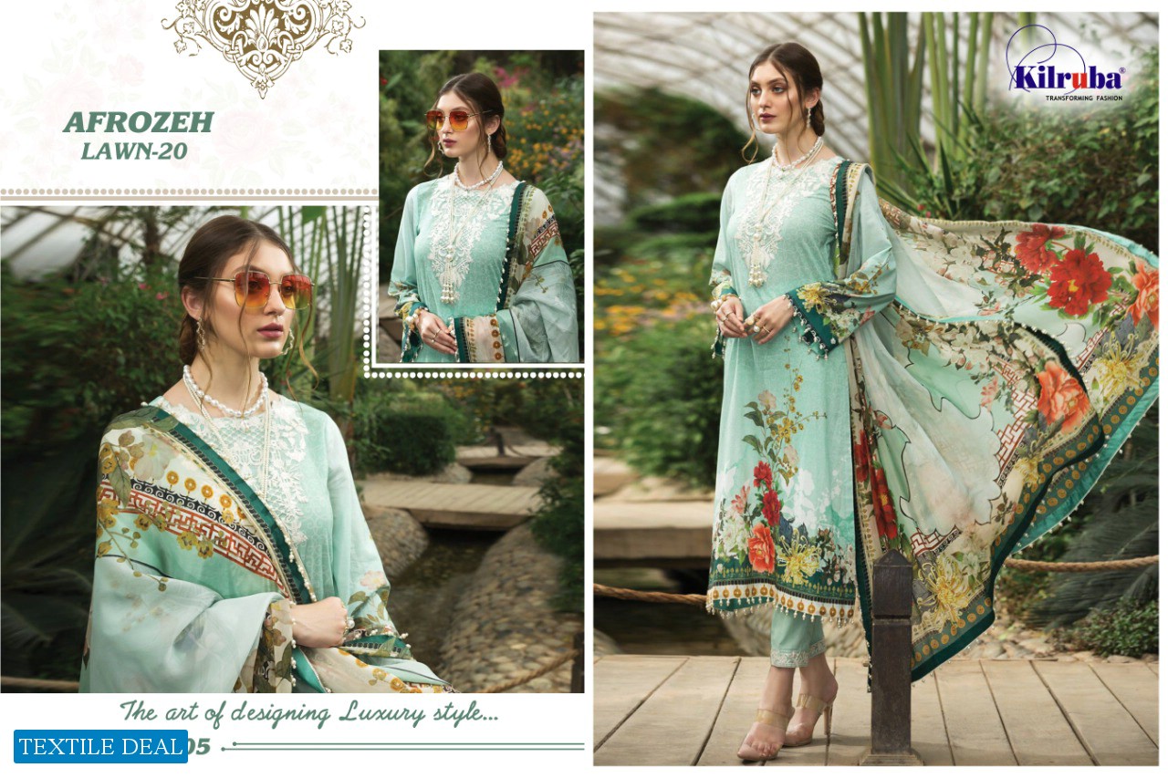 Kilruba Afrozeh Lawn-20 Wholesale Pakistani Concept Dress Material