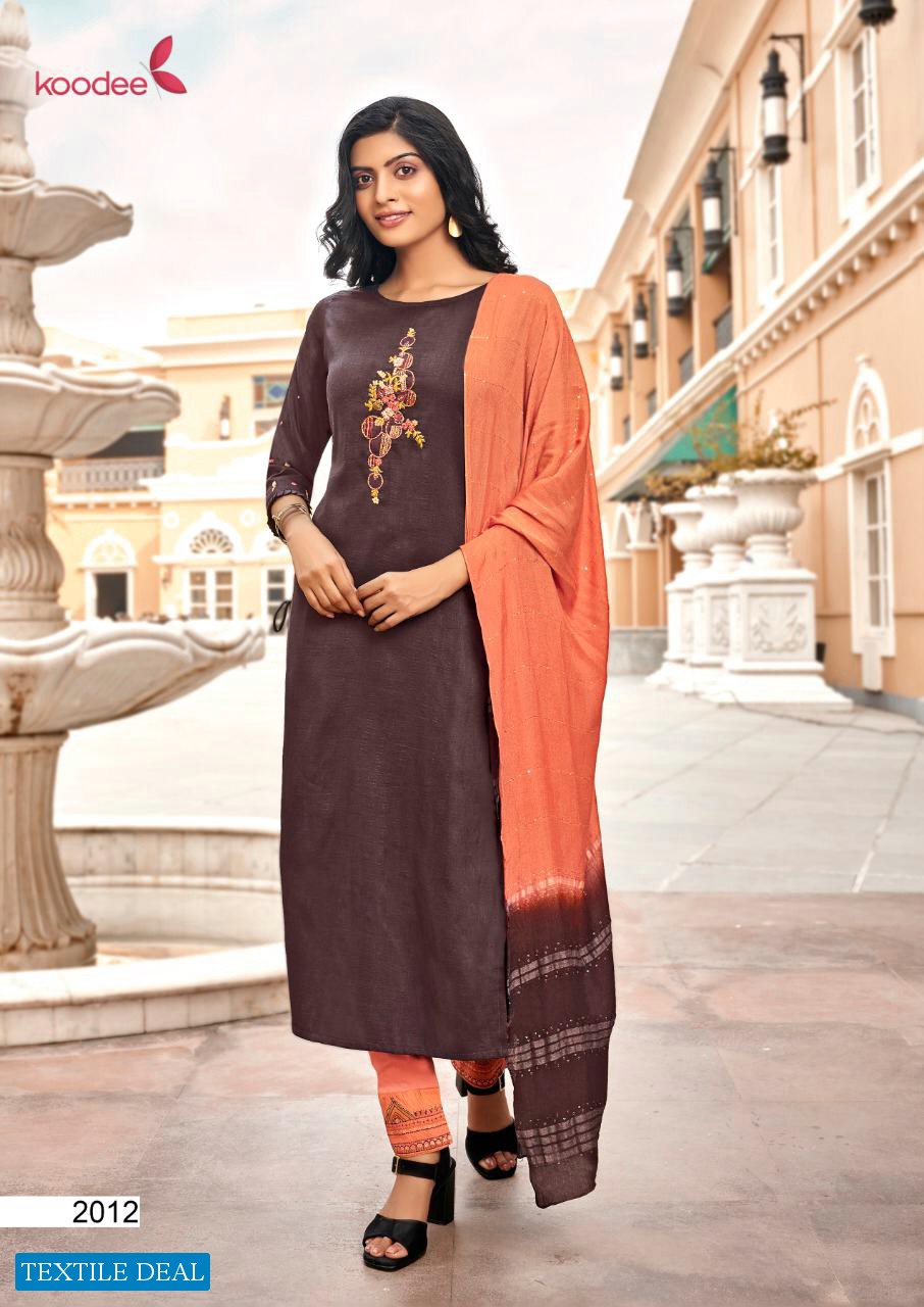 Koodee Saheli Vol-4 Wholesale Kurti With Pant And Dupatta