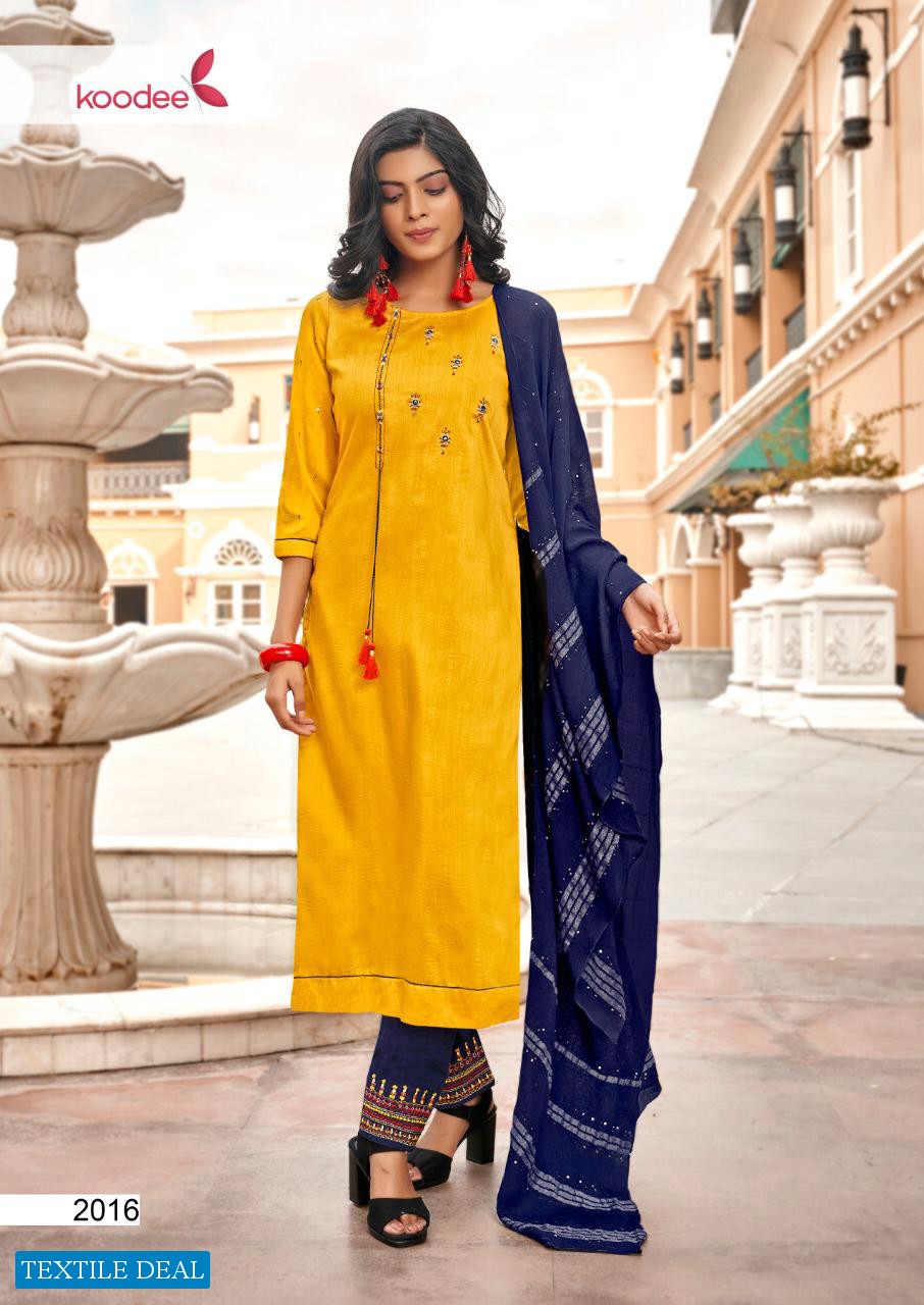 Koodee Saheli Vol-4 Wholesale Kurti With Pant And Dupatta